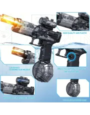 2 Pack Electric Water Gun For Adults Kids, Large-Capacity Automatic Water Gun With Light Effects, USB-chargeable, Automatic Squirt Gun, Beach Battle Toy Outdoor Swimming Pool Party Toy 2 Pack Electric Water Gun For Adults Kids, Large-Capacity Automatic Water Gun With Light Effects, USB-chargeable, Automatic Squirt Gun, Beach Battle Toy Outdoor Swimming Pool Party Toy
