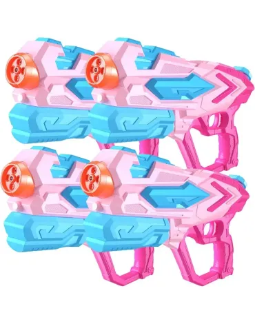 4 PCS Water Gun for Super Squirt Guns Water Soaker Blaster 4 Shooting Modes Switch 26 Ft Long Shooting Range Summer Water Toys Gun for Boys Girls Adults Outdoor Pool Garden Pink 4 PCS Water Gun for Super Squirt Guns Water Soaker Blaster 4 Shooting Modes Switch 26 Ft Long Shooting Range Summer Water Toys Gun for Boys Girls Adults Outdoor Pool Garden Pink