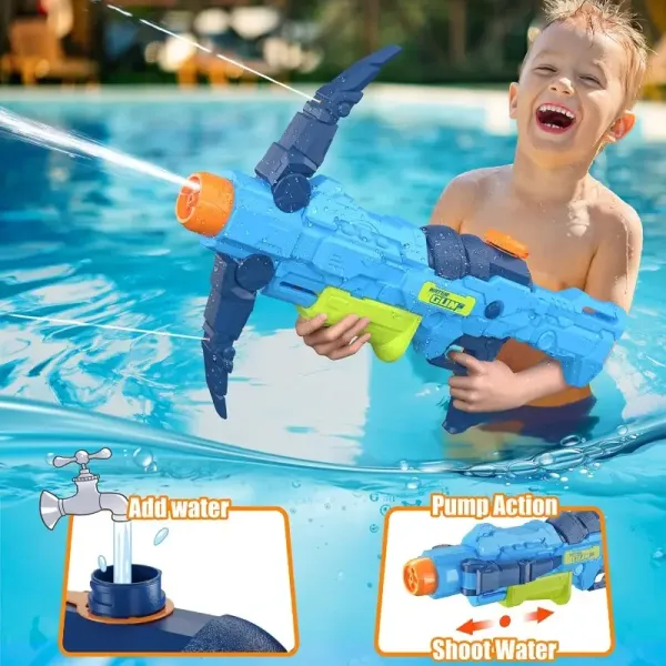 4 PCS Water Gun for er Squirt Guns Water Soaker Blaster 2 Nozzle 4 Shooting Modes Switch Crossbow Design 26 Ft Long Shooting Range Summer Toys Gun for Boys Girls Adults Outdoor Pool