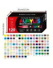 120pcs Acrylic Markers Set, Large Ink Flow, Uniform Color, Odorless, Smooth Writing, No Fading, Waterproof, Suitable for Rock, Wood, Plastic, Office, Painting, Art Supplies, DIY, Back to School