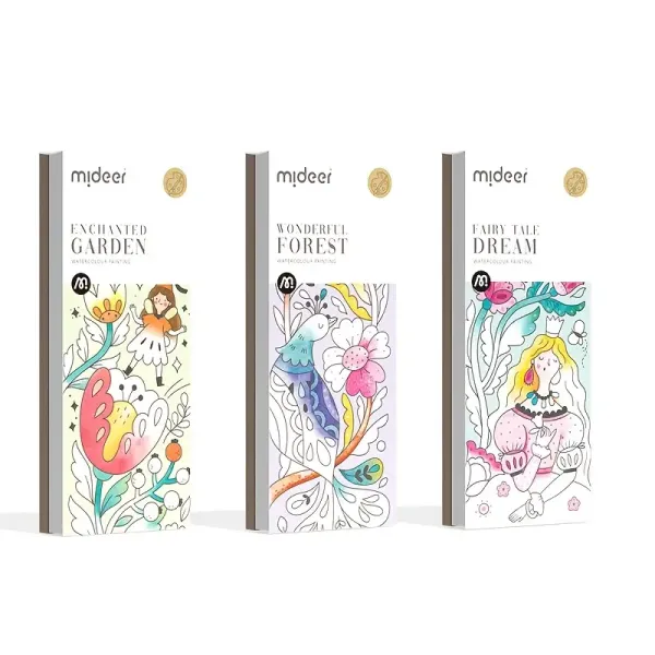 MiDeer Water Coloring Books for Kids Ages 4-8, Pocket Watercolor Painting Book Kit for Toddlers, 3 Pack