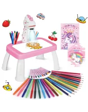Unicorn Drawing Projector, Contains Drawing Board, Watercolor Pens, Pencils, Crayons, Scrapbook, Sticker Book, Unicorn Stickers, Stamps, Toys for Girls age 3+ Unicorn Drawing Projector, Contains Drawing Board, Watercolor Pens, Pencils, Crayons, Scrapbook, Sticker Book, Unicorn Stickers, Stamps, Toys for Girls age 3+