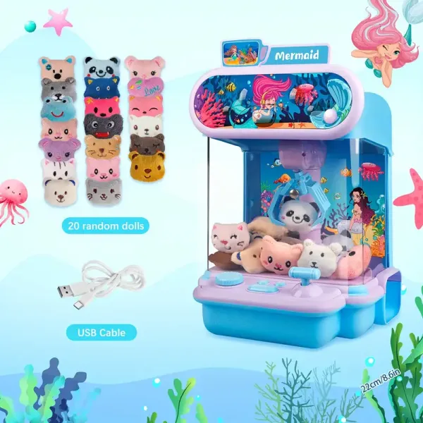 Arcade Claw Machine with Claw - Interactive Arcade Game with Moving Claw Arm, Money Slot & Prize Dispenser - Birthday Party/Fairground Carnival Game for Kids Ages 4-8