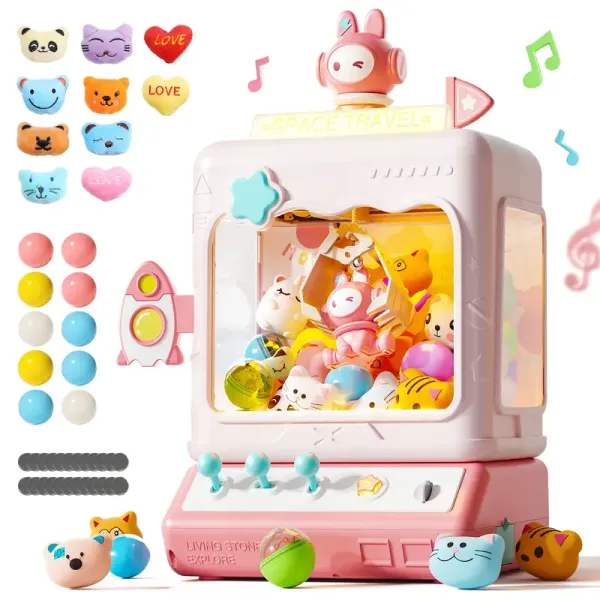Space Claw Machine, Candy Dispenser Arcade Game, Mini Electronic Arcade Game Vending Machine, Birthday Christmas Gifts