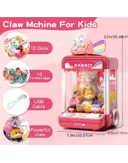 Kids Claw Machine, Mini Candy Vending Machine, Arcade Game Toy With Plush Dolls, With Sound, Includes Random 10 Plush Toys And 10 Mini Toys, Suitable For Holiday Gifts Kids Claw Machine, Mini Candy Vending Machine, Arcade Game Toy With Plush Dolls, With Sound, Includes Random 10 Plush Toys And 10 Mini Toys, Suitable For Holiday Gifts