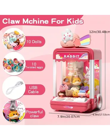 Kids Claw Machine, Mini Candy Vending Machine, Arcade Game Toy With Plush Dolls, With Sound, Includes Random 10 Plush Toys And 10 Mini Toys, Suitable For Holiday Gifts Kids Claw Machine, Mini Candy Vending Machine, Arcade Game Toy With Plush Dolls, With Sound, Includes Random 10 Plush Toys And 10 Mini Toys, Suitable For Holiday Gifts