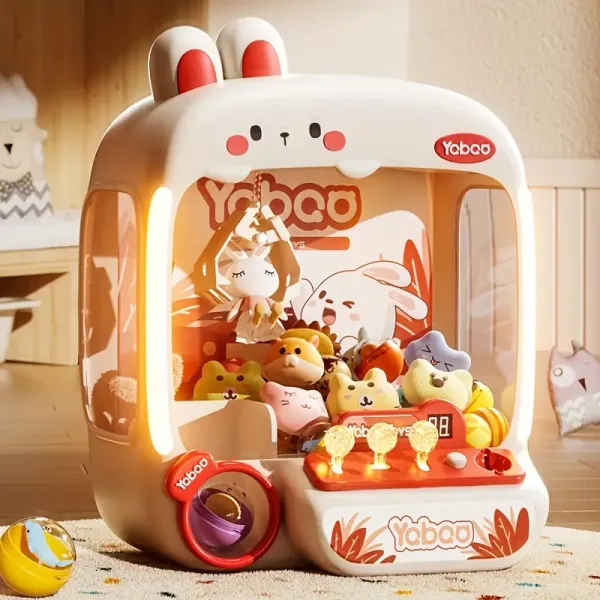 Large Claw Machine Arcade Game with Bunny Window - Interactive Claw Dispenser with Sounds & Lights